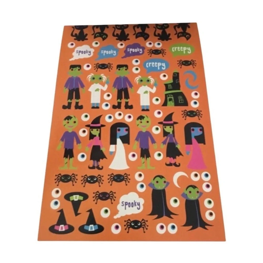 Halloween Stickers Holographic Googly Eyes Bats Cats Pumpkins Monsters Spiders